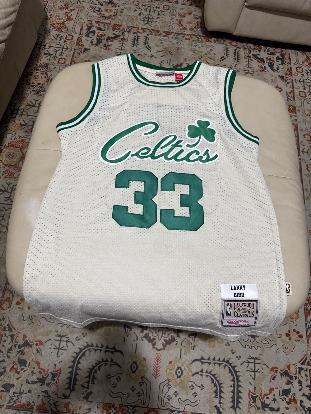 Celtics White/Green Sleeveless Mesh Basketball Jersey - #33